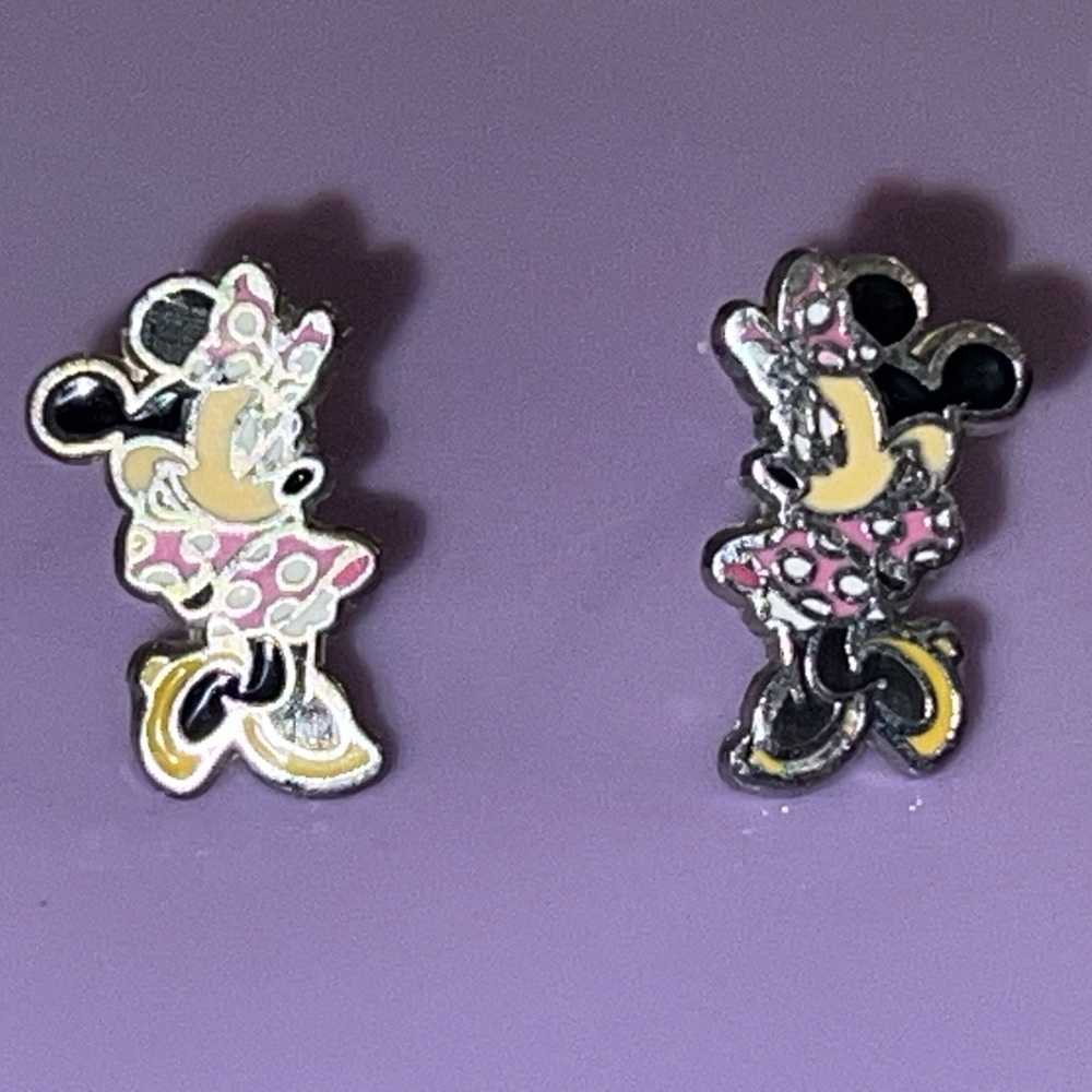 Disney Minnie Mouse Pink and Black Earrings